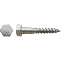Vis à bois tête hexagonale (Tirefond) Inox A2