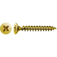 Vis bois Filetage total Tête fraisée Pozidriv® PZ Pointe 4CUT Zingué jaune sans chrome 6 YELLOX