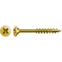 Vis bois Filetage partiel Tête fraisée Pozidriv® PZ2 Pointe 4CUT Zingué jaune sans chrome 6 YELLOX