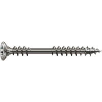 Vis terrasse bois résineux Double filetage Tête fraisée bombée Torx® T-STAR plus T20 Pointe 4CUT Inox A2