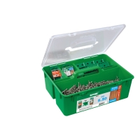 Vis terrasse bois exotique Double filetage Tête cylindrique réduite Torx® T-STAR plus T25 Pointe CUT Inox A2 avec accessoires
