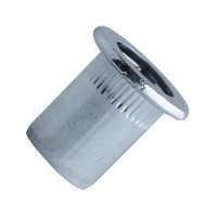 Écrou à sertir aveugle tête plate crantée EAD aluminium