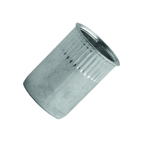 Écrou à sertir aveugle cranté TCR tête ronde réduite à 90° acier zingué