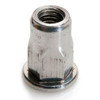 Écrou à sertir semi hexagonal inox Tête Plate GOFIX