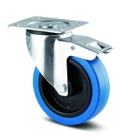 Roulette de manutention pivotante à frein bleu 3377 UFR