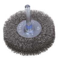 Brosse circulaire sur tige à fil ondulé en inox