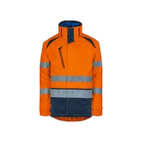 Parka haute visibilité recyclée LONG LIFE orange/marine