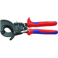 Pince coupe-câble à cliquet avec manche bimatière