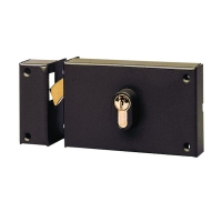 Serrure en applique horizontale à crochet 7411 à cylindre européen