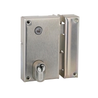 Serrure en applique de grille verticale à fouillot 7217 à cylindre européen