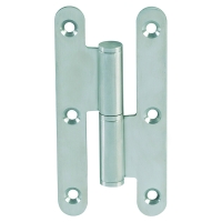 Paumelle inox brossé bouts ronds pour menuiserie bois