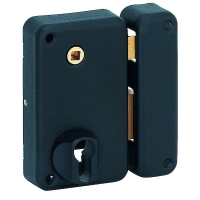 Serrure en applique de grille verticale à fouillot 989 à cylindre européen