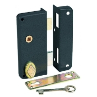 Serrure en applique extra-plate verticale à fouillot pêne dormant demi-tour