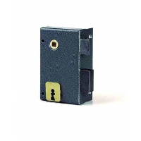 Serrure en applique de grille verticale à fouillot