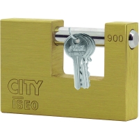 Cadenas rectangulaire monobloc laiton CITY avec 3 clés