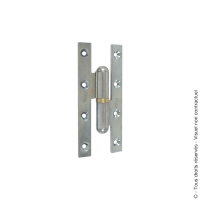 Paumelle PICARDE bouts ronds acier zingué blanc avec bague laiton