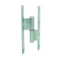 Paumelle renforcée FF contre-coudée nœud rond bouts ronds zingué blanc