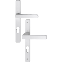 Ensemble sur grande plaque étroite avec béquille à saillie réduite TOULON inox F9016