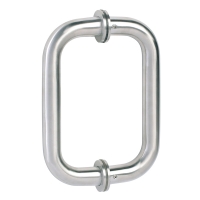 Poignée de tirage tubulaire double sur rosace inox 304